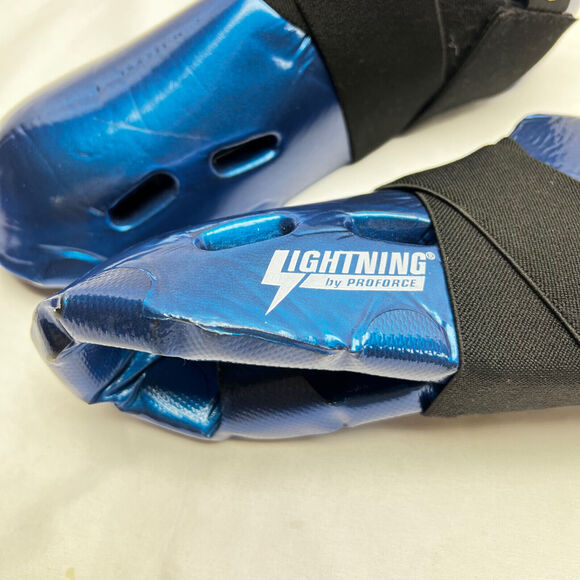 Lightning by Proforce Blue Sparring Gear Kicks 8 8.5 Foot Protection MMA Karate - Picture 1 of 9